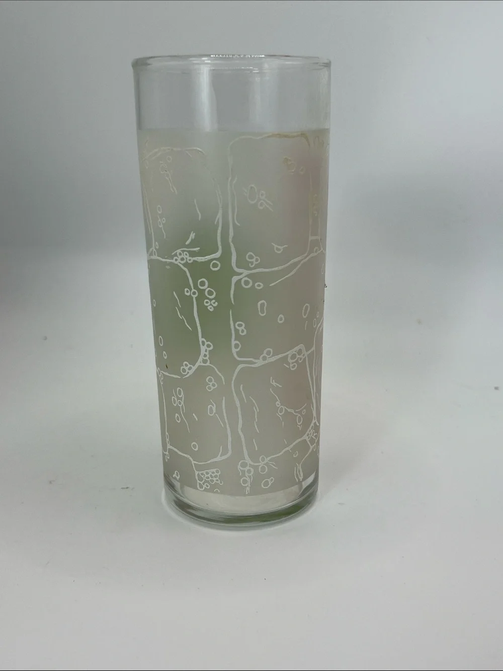 BEEFEATER The Summer Gin White & Green High Ball Glass. 6” Tall